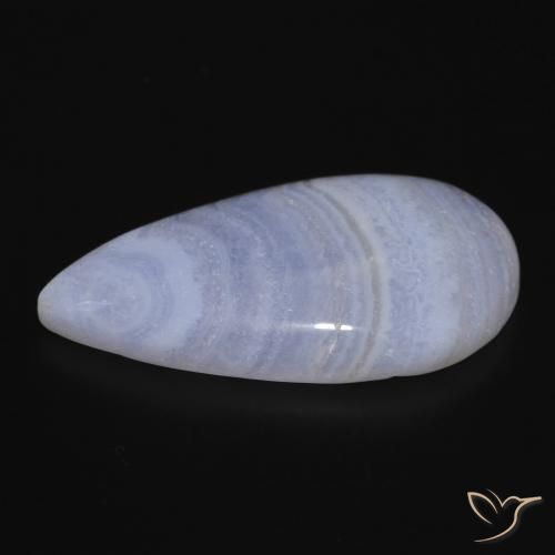 Calcédoine Violet Bleu naturelle En forme de poire, 17.74 ct, Opaque