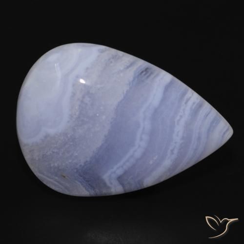 Calcédoine Violet Bleu naturelle En forme de poire, 21.94 ct, Opaque