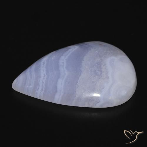 Calcédoine Violet Bleu naturelle En forme de poire, 21.94 ct, Opaque