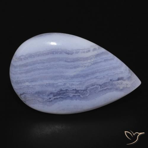 Calcédoine Violet Bleu naturelle En forme de poire, 17.03 ct, Opaque