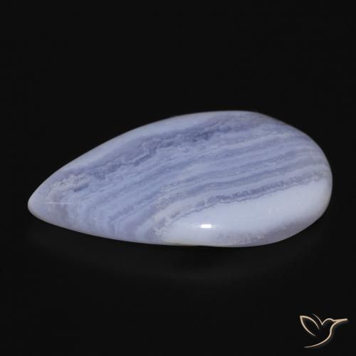 Calcédoine Violet Bleu naturelle En forme de poire, 17.03 ct, Opaque