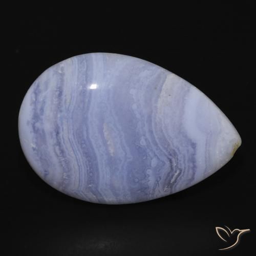 Calcédoine Violet Bleu naturelle En forme de poire, 22.97 ct, Opaque