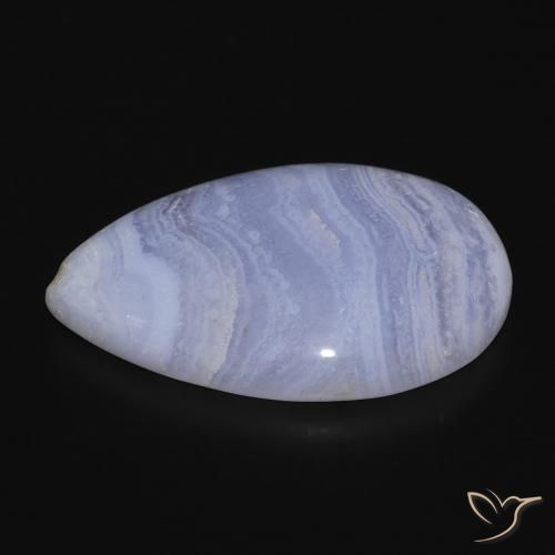 Calcédoine Violet Bleu naturelle En forme de poire, 22.97 ct, Opaque