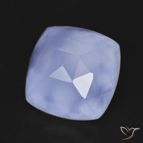 Calcédoine Bleu violacé naturelle Coussin, 6.86 ct, Translucide