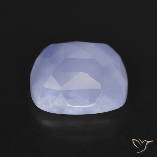 Calcédoine Bleu violacé naturelle Coussin, 6.86 ct, Translucide