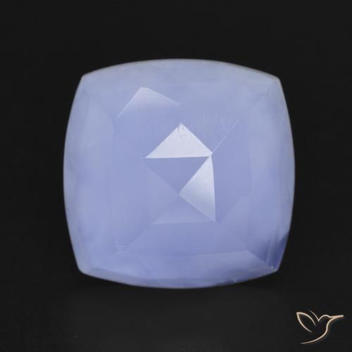 Calcédoine Bleu violacé naturelle Coussin, 6.81 ct, Translucide