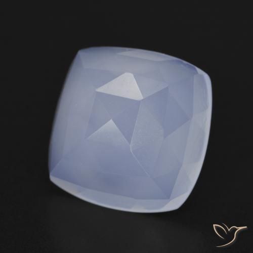 Calcédoine Bleu violacé léger naturelle Coussin, 6.36 ct, Translucide
