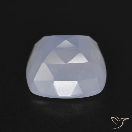 Calcédoine Bleu violacé léger naturelle Coussin, 6.36 ct, Translucide