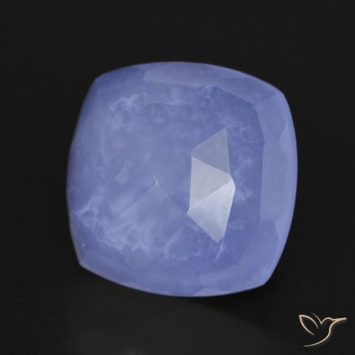 Calcédoine Bleu violacé naturelle Coussin, 6.17 ct, Translucide