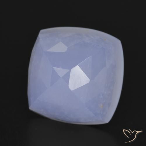 Calcédoine Bleu violacé naturelle Coussin, 7.86 ct, Translucide