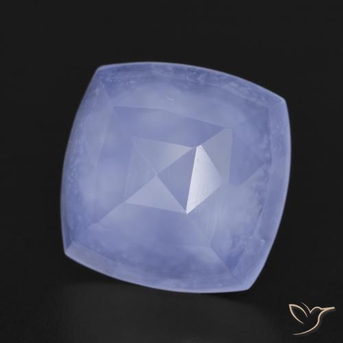 Calcédoine Bleu violacé naturelle Coussin, 6.40 ct, Translucide