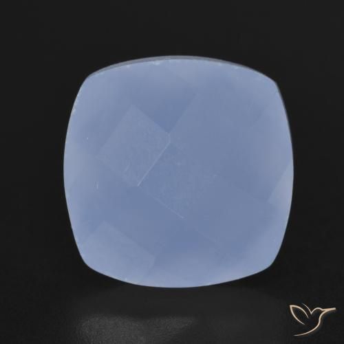 7.48ct Naturel Bleu violacé Calcédoine, Coussin, Translucide