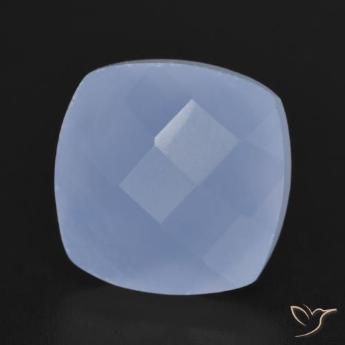 Calcédoine Bleu violacé naturelle Coussin, 7.48 ct, Translucide