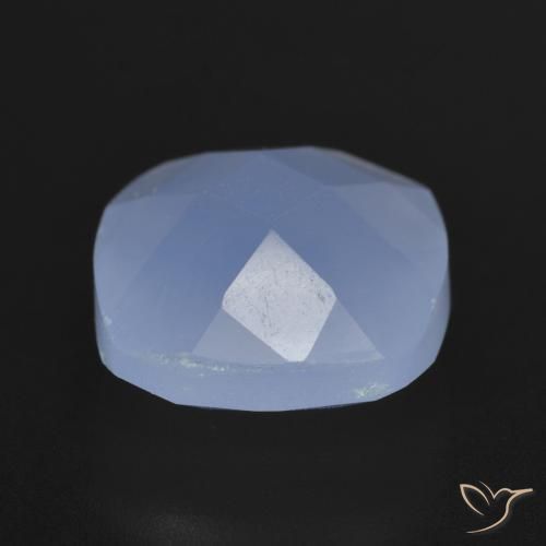 Calcédoine Bleu violacé naturelle Coussin, 7.48 ct, Translucide
