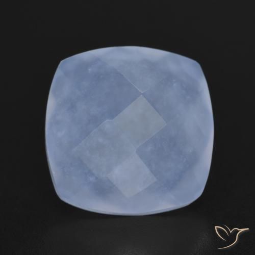 6.33ct Naturel Bleu violacé Calcédoine, Coussin, Translucide
