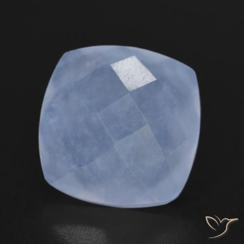 Calcédoine Bleu violacé naturelle Coussin, 6.33 ct, Translucide
