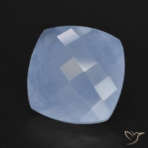 Calcédoine Bleu violacé naturelle Coussin, 5.40 ct, Translucide