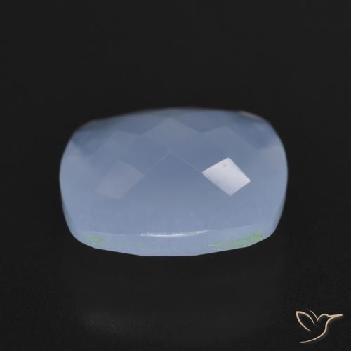Calcédoine Bleu violacé naturelle Coussin, 5.40 ct, Translucide