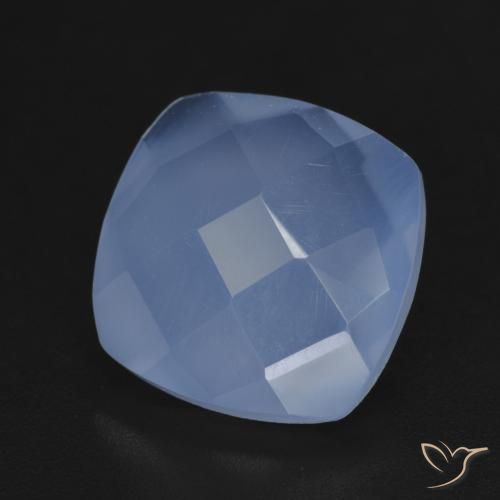 Calcédoine Bleu violacé naturelle Coussin, 5.21 ct, Translucide