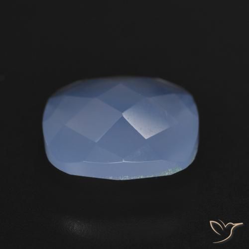 Calcédoine Bleu violacé naturelle Coussin, 5.21 ct, Translucide