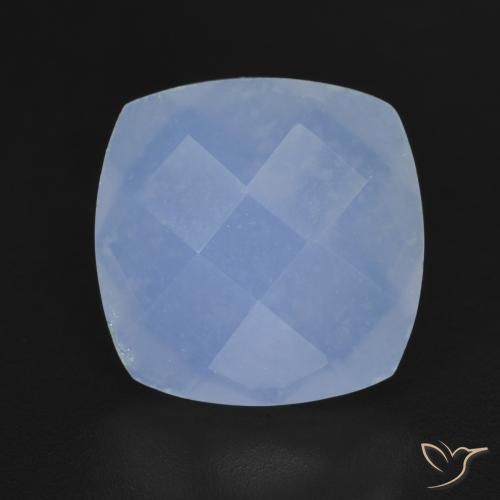 Calcédoine Bleu violacé naturelle Coussin, 5.42 ct, Translucide