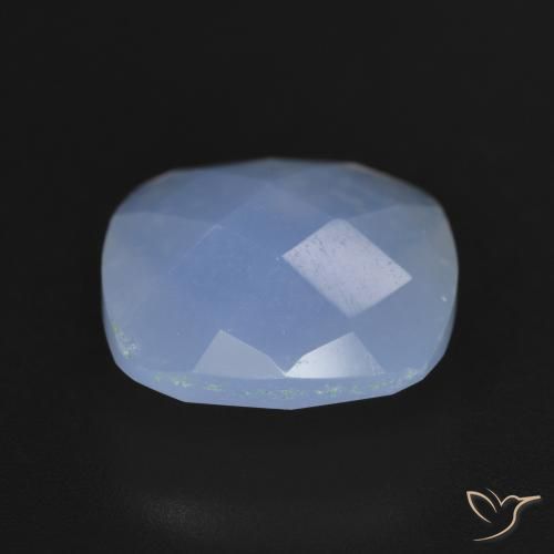 Calcédoine Bleu violacé naturelle Coussin, 5.42 ct, Translucide
