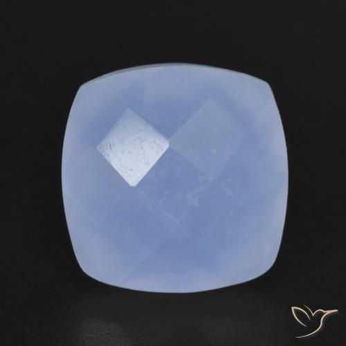 6.76ct Naturel Bleu violacé Calcédoine, Coussin, Translucide