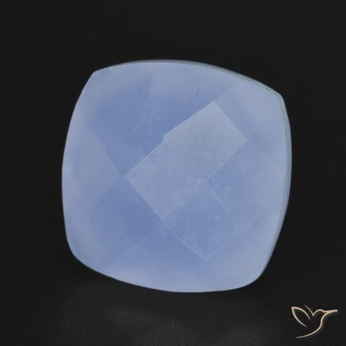 Calcédoine Bleu violacé naturelle Coussin, 6.76 ct, Translucide