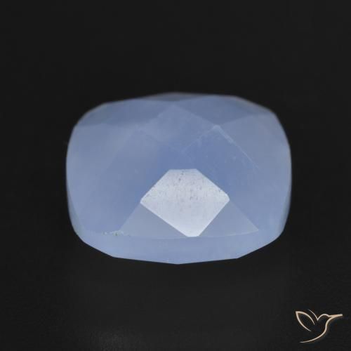 Calcédoine Bleu violacé naturelle Coussin, 6.76 ct, Translucide