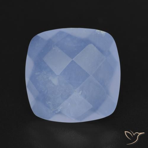 Calcédoine Bleu violacé naturelle Coussin, 4.73 ct, Translucide
