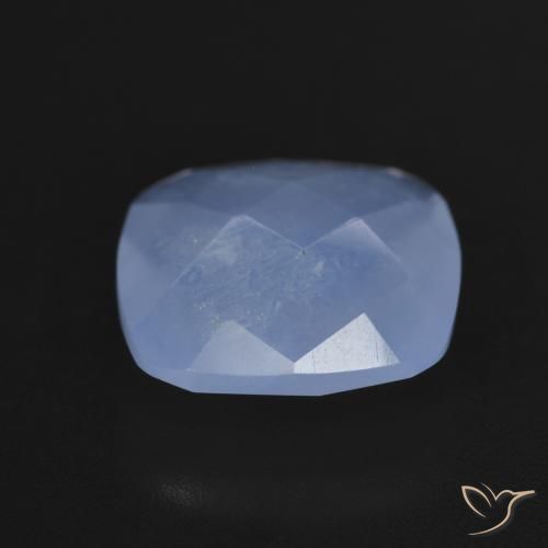 Calcédoine Bleu violacé naturelle Coussin, 4.73 ct, Translucide