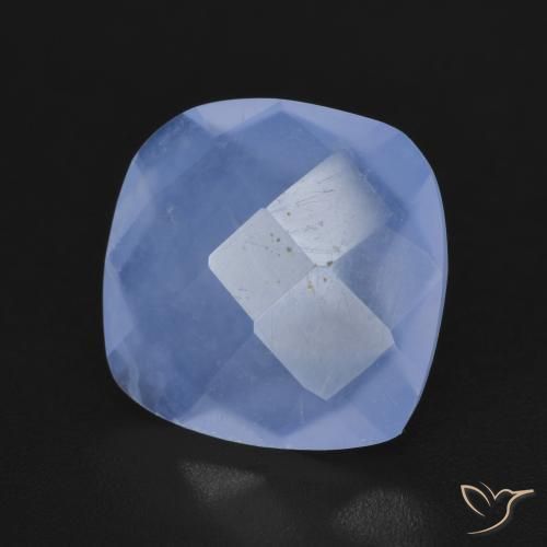 Calcédoine Bleu violacé naturelle Coussin, 4.34 ct, Translucide