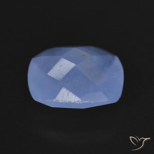 Calcédoine Bleu violacé naturelle Coussin, 4.34 ct, Translucide