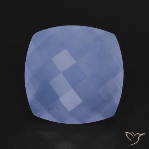 Calcédoine Bleu violacé naturelle Coussin, 5.72 ct, Translucide
