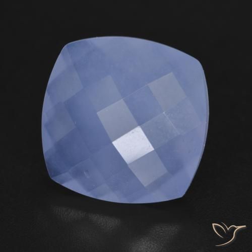Calcédoine Bleu violacé naturelle Coussin, 5.72 ct, Translucide