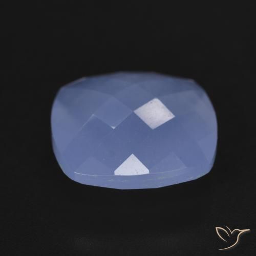 Calcédoine Bleu violacé naturelle Coussin, 5.72 ct, Translucide