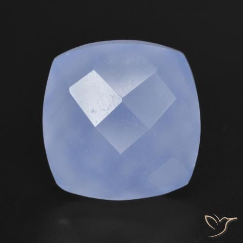 6.55ct Naturel Bleu violacé Calcédoine, Coussin, Translucide