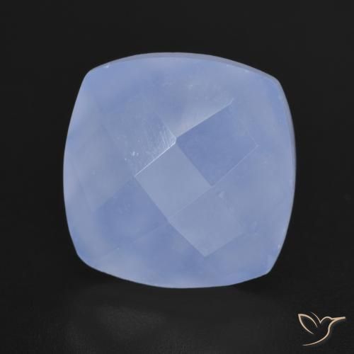 Calcédoine Bleu violacé naturelle Coussin, 6.55 ct, Translucide