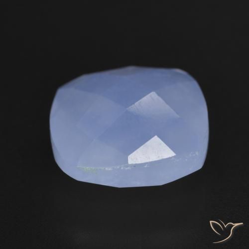 Calcédoine Bleu violacé naturelle Coussin, 6.55 ct, Translucide