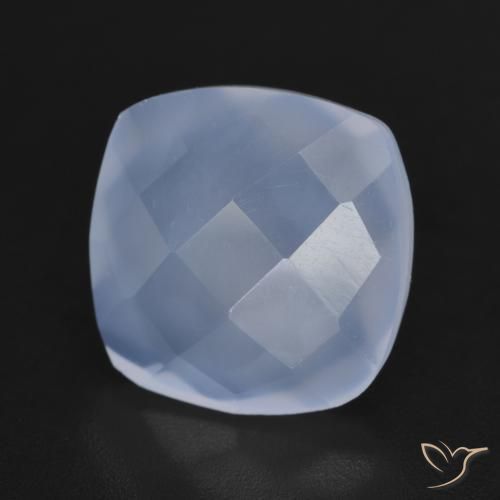 Calcédoine Bleu violacé naturelle Coussin, 5.83 ct, Translucide