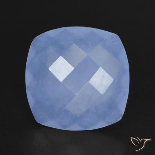 4.91ct Naturel Bleu violacé Calcédoine, Coussin, Translucide