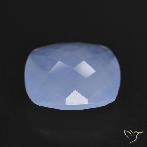 Calcédoine Bleu violacé naturelle Coussin, 4.91 ct, Translucide