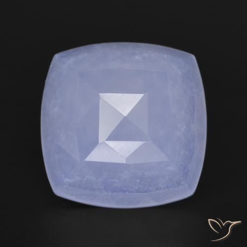 6.95ct Naturel Violet bleuâtre Calcédoine, Coussin, Translucide