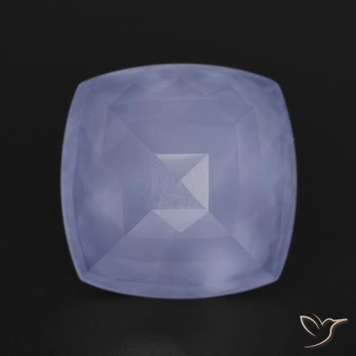 6.84ct Naturel Violet bleuâtre Calcédoine, Coussin, Translucide