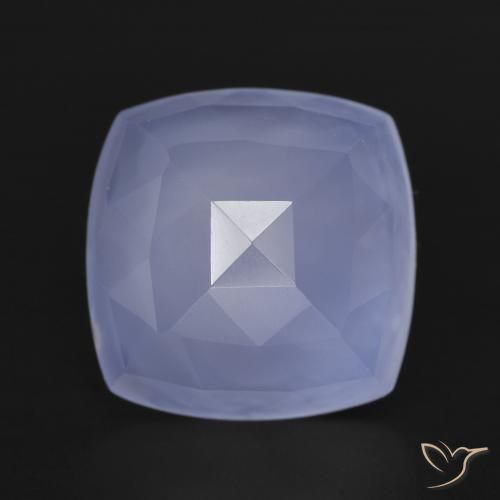 6.64ct Naturel Violet bleuâtre Calcédoine, Coussin, Translucide