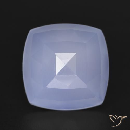 6.76ct Naturel Bleu violacé Calcédoine, Coussin, Translucide