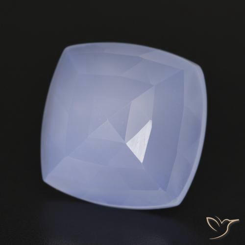 Calcédoine Bleu violacé naturelle Coussin, 6.76 ct, Translucide
