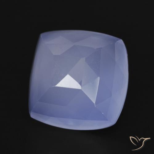 Calcédoine Violet Bleu naturelle Coussin, 7.05 ct, Translucide