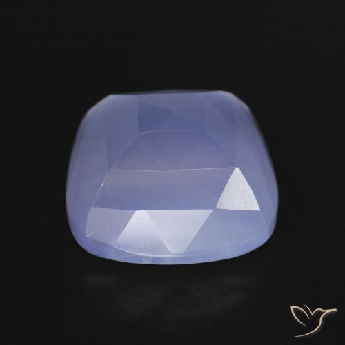 Calcédoine Violet Bleu naturelle Coussin, 7.05 ct, Translucide