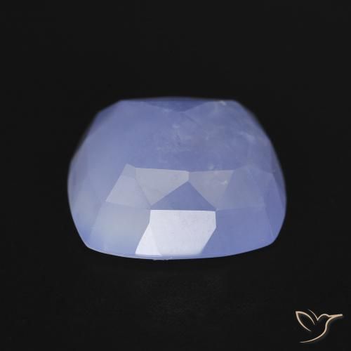 Calcédoine Violet Bleu naturelle Coussin, 5.77 ct, Translucide